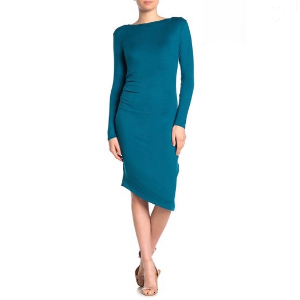 THREADS AND STATES Long Sleeve Side Ruched Dress